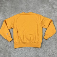 Champion Reverse Weave Sweatshirt Mens Small Gold Yellow Crewneck Pullover Logo