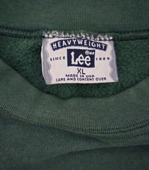 Vtg 90’s Lee Heavyweight Crewneck Sweatshirt Camp XL Green USA Made Embroidered