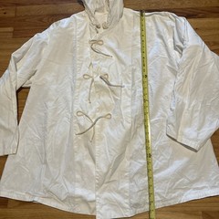 Military hoodie 2 cotton White One Size Front Ties Long Sleeve Cotton Kimono