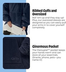 THE COMFY Hoodie Wearable Blanket Microfiber & Sherpa UNISEX ADULT One Size
