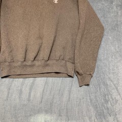 Champion Authentic Sweatshirt Mens Medium Gray Logo Pleated Winter Fleece Lined