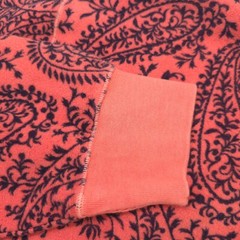 $450 Aries Cotton Reverse Fleece Coral Paisley Half Zip Sweatshirt Mens Large