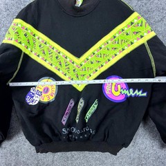 Vintage 90s Umen Cycle & Surf Snowboard Sweatshirt Mens Black Green Reversible