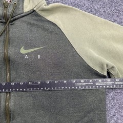 Nike Full Zip Hoodie Mens Large Green Gray Graphic Sleeve Streetwear