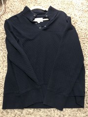Goodfellow & Co Mens L Navy Blue Snap Collar Long Sleeve Pullover Sweater