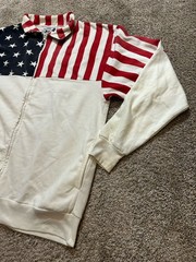 ESY Sweatshirt Men XL American Flag Full-Zip with 8 Sewn Vietnam Veteran Patches