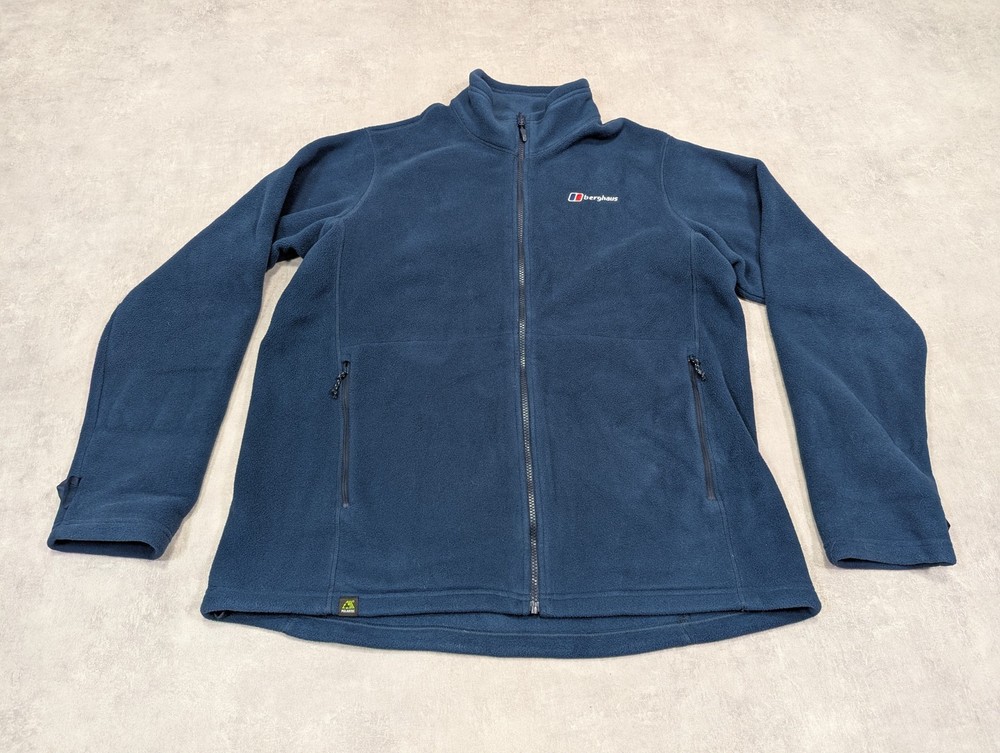 Berghaus Fleece Jacket Mens XXL Full Zip Navy Gorpcore Outdoor Hiking Walking