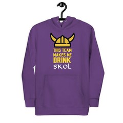 This Team Makes Me Drink Minnesota Skol Unisex Hoodie S,M,L,XL,2X,3X