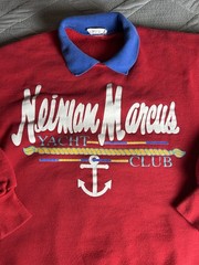 Vintage Rare Neiman Marcus Yacht Club Collared Sweatshirt Red Men’s Size Medium