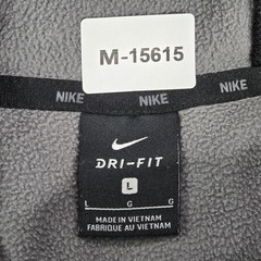 Nike Men Hoodie L Gray Fleece Dri-Fit Activewear Logo Long Sleeve