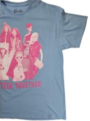 Barbie Shirt Womens XL Blue Better Together Graphic Tee Hybrid Mattel NEW