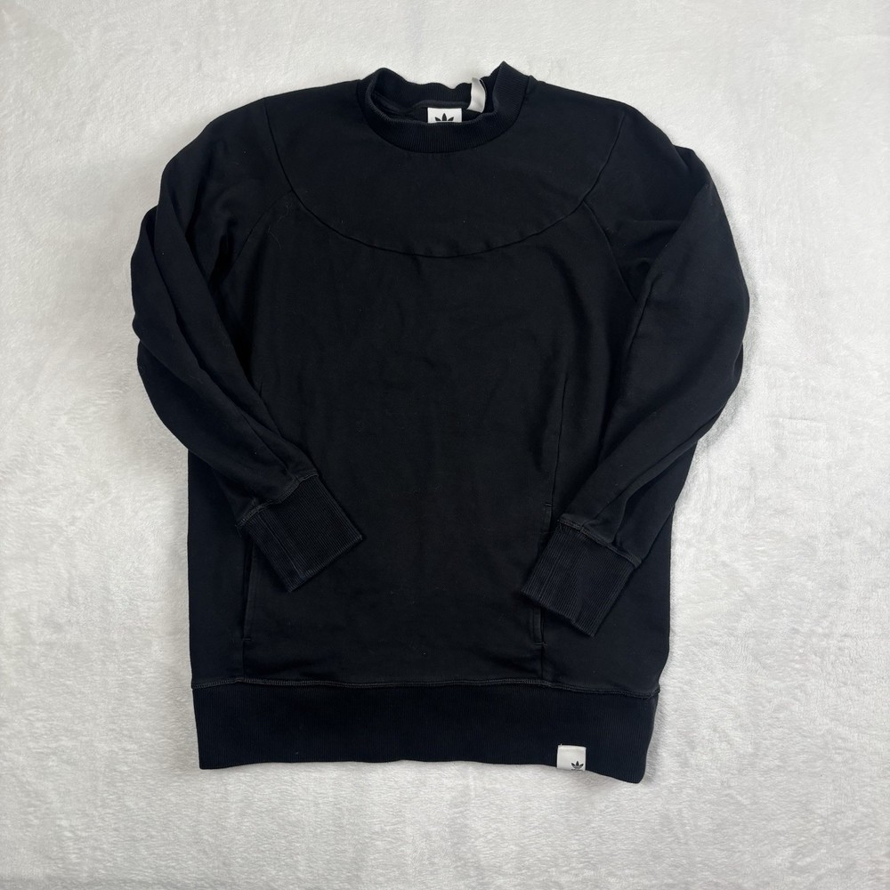 Adidas Black Long Sleeve Fleece Pullover Sweatshirt Men’s XS Activewear Athletic
