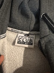 Pro Club Heavy Weight Gray Fleece Full Zip Hooded Hoodie Pockets Size M
