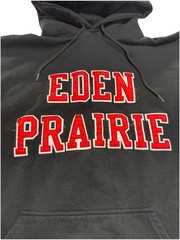 Eden Prairie High School Hooded Sweatshirt Black, And Red Embroidered