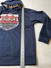 RealTree hooded sweatshirt Mens Medium navy blue camo america red white blue