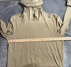 Nike Yoga Dri Fit Hoodie Mens Medium Beige Pullover Sweatshirt Lightweight
