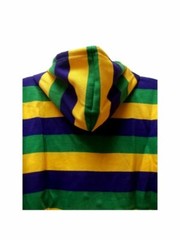 Mardi Gras Stripe Purple Green Yellow Adult Small Hoodie Zip Up Jacket