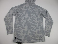 Mens Small Billfish Gear 40+ UPF Hoodie camo pullover fishing gray white