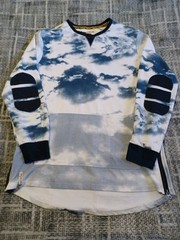 Vintage Triple Five Soul NYC Distressed Blotched Sweatshirt Side Zipper XL READ