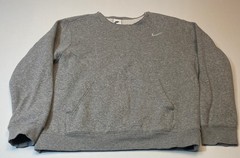 Nike Collarless Fleece Sweatshirt Medium Light Heather Grey Pullover Sporty 7628