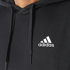 Adidas Essentials Feelcozy HD Logo Hoodie Sweatshirt Black White GV5294 S M XL