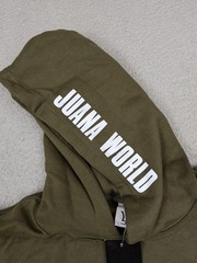 Juana World Hoodie Mens Large Green Walking Blunt Graphic Pullover Sweatshirt