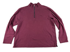 Tommy Bahama Men’s XL Burgundy 1/4 Zip Pima Cotton Pullover Sweatshirt