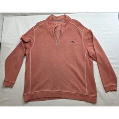 Tommy Bahama Tobago Bay Men’s 1/4 Zip Pullover Coral Color Sweatshirt. Size 3XL