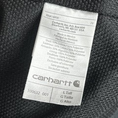 Carhartt Hoodie Mens Large Tall Black Full Zip Hooded Pockets Lined Heavyweight