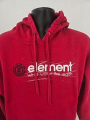 Element Hoodie Sweatshirt Mens XL Red Heavyweight Wind Water Fire Earth Pocket !