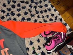 Nike Therma-Fit Just Do It Hoodie Grey Neon Orange Thumb Holes