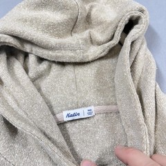 Katin Hoodie Mens Medium Beige Lightweight Knit Pullover Solid Logo All Season