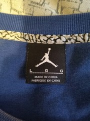 Nike Air Jordan Vintage Sweatshirt Adult Large, Black/Blue, Crewneck