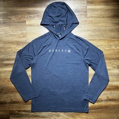 Hurley Long Sleeve Performance Hoodie Mens Small Blue Hooded Sweatshirt Stretch
