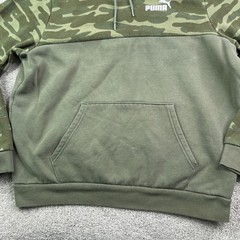 Puma Hoodie Mens Large Green Camo Colorblock Pullover Sweatshirt Military