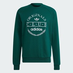 adidas Originals Club Crewneck Sweatshirt HR7895 BNWT Collegiate Green Medium