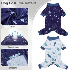 4 Pack Dog Pajamas Pet Costumes Dog Jammies Bodysuits Sweatshirt Adjustable Brea