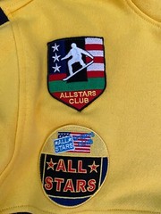 Krisp NYC ALL STARS Mens Colorblock Sweatshirt Hoodie XL Patches Sports Yellow