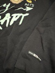 BKYS Mens Stay Trapt Teddy Bear Graphic Sweatshirt Black Large Cotton Crew Neck