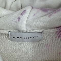 John Elliott Hoodie Mens 1 White Green Purple Tie-Dye Cotton French Terry
