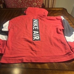 NIKE AIR MEN’S RED COLOR BLOCK FULL ZIP HOODIE XXL