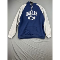 Dallas Football Hoodie Mens 3XL Raglan Sleeve Navy Gray Embroidered NWOT