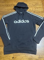 Adidas Essentials 3-Stripes Hoodie Legend Ink/White Small Q7