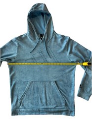 Adidas Aqua Blue 3-D Logo Cotton Polyester Lightweight Hoodie Pullover Medium