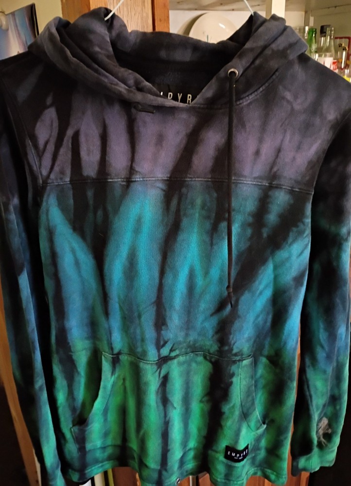 Empyre Tie Dye Festival Hoodie Sweatshirt – Size S – Teal Green Purple Tie Dye
