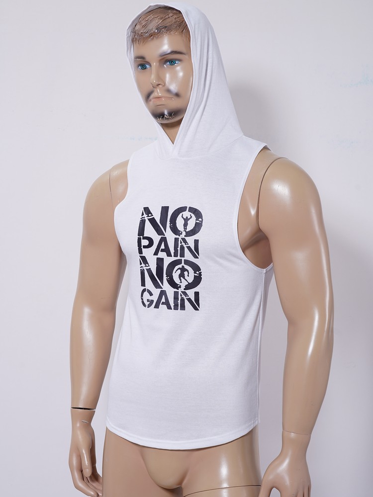 Mens Hooded Workout Tank Top Sleeveless Hoodie Vest Gym Sports Tee Muscle Shirt