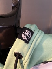Freshhoods Size Small Lime Green Black White Geometric Print Hoodie EUC