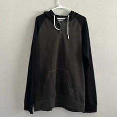 Men’s Long Sleeve Henley Sweatshirt Knit Fleece Active Sports Hoodie Size XL