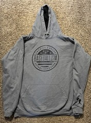 Baseballism Mens Size XL Double Pullover Gray Hoodie