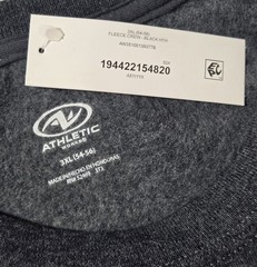 NWT Athletic Works Mens 3XL (54-56) Fleece Crewneck Sweatshirt Black Heather